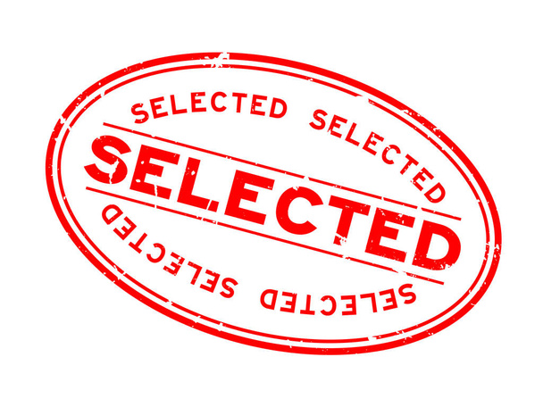 Sello de sello de goma ovalado de palabra seleccionada Grunge rojo sobre fondo blanco - Vector, Imagen