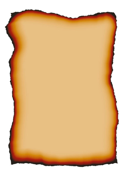 Illustratie van verbrande gescheurd papier geïsoleerd op een witte achtergrond met ruimte voor tekst - vector - Vector, afbeelding