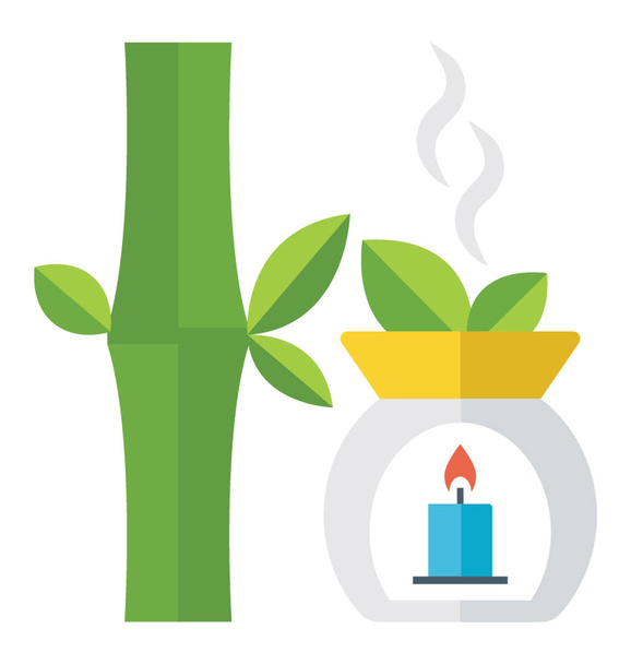 Flat detailed icon of aromatherapy.  - Vektor, Bild
