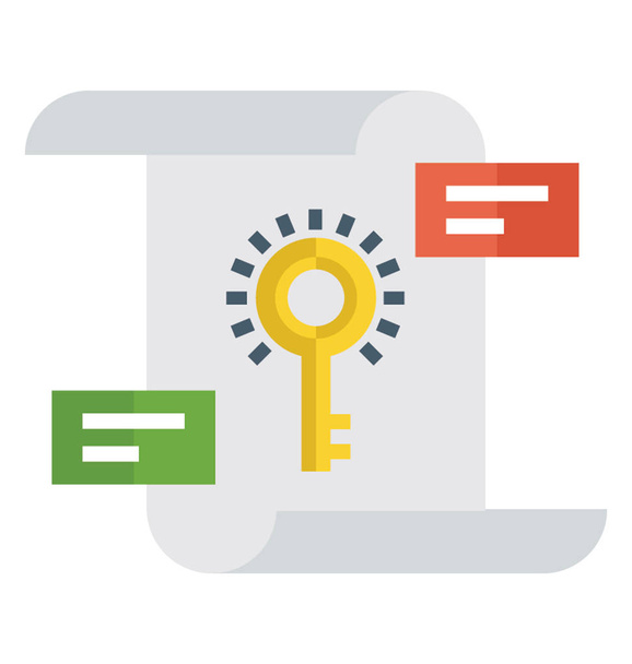 Flat detailed icon of a content security.  - Vector, Imagen