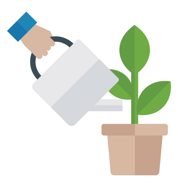 Flat detailed icon of a watering plant.  - Vektor, Bild
