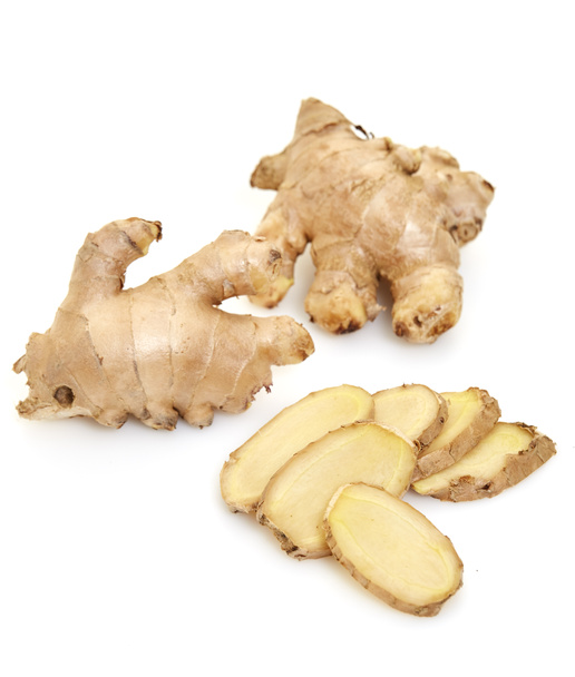 Fresh ginger root spice or rhizome isolated on white background - Photo, Image