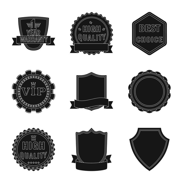 Vector design of emblem and badge icon. Collection of emblem and sticker stock vector illustration. - Vetor, Imagem