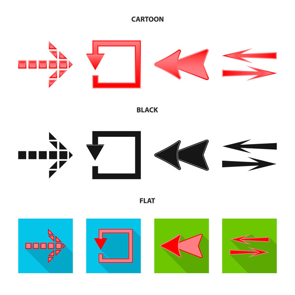 ベクトル要素と矢印サインのデザイン。ストックの要素と方向ベクトルのアイコンのセット. - ベクター画像