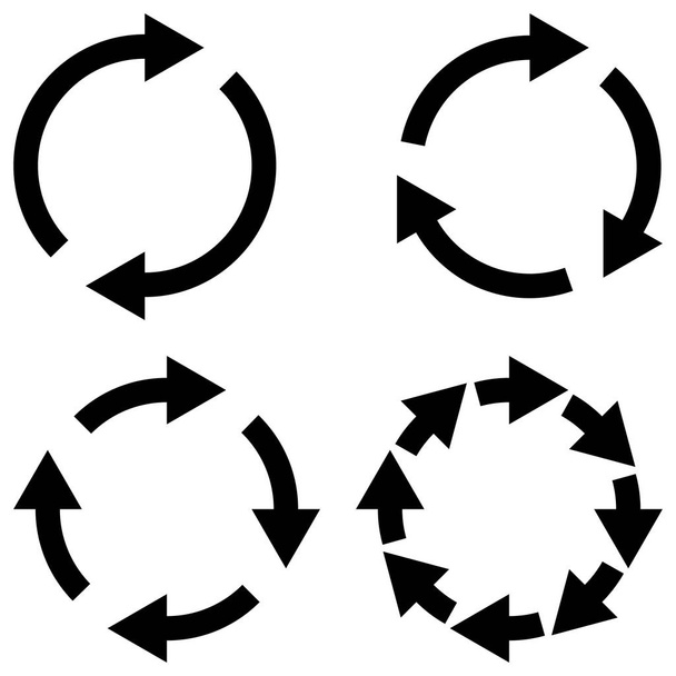 Set jel újra frissítésjelző ikon, spinning nyilak vektor szimbólum szinkron, megújuló crypto pénzváltó, kör, változás megújítása vektor - Vektor, kép