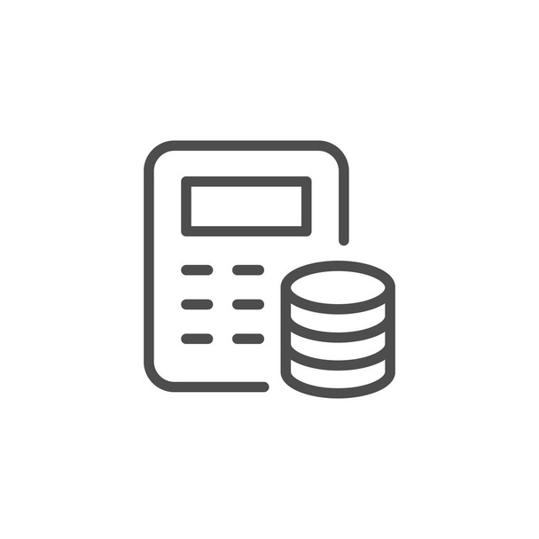 Icono de línea de cálculo financiero
 - Vector, Imagen