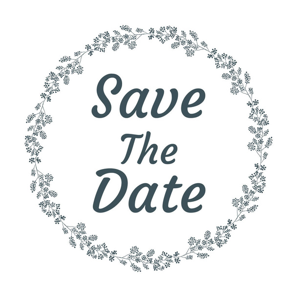 Wedding save the date, invitation card with white background, vector, illustration, eps file - Vetor, Imagem