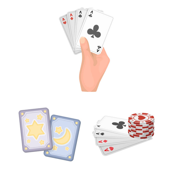 isoliertes Spielobjekt und magisches Symbol. Set von Spiel und Poker-Aktiensymbol für das Web. - Vektor, Bild