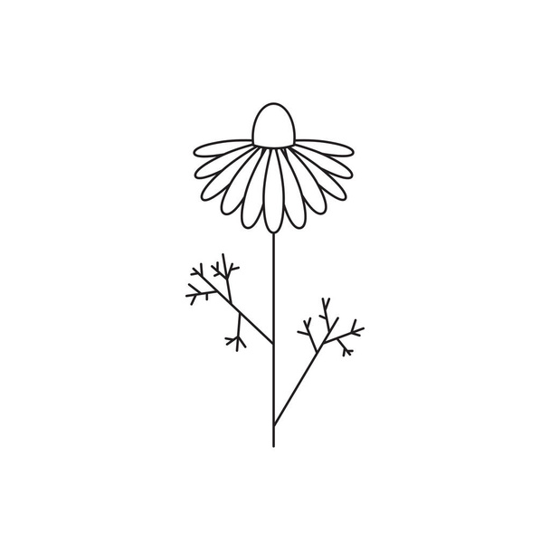 Stem flower line icon - Vector, Imagen