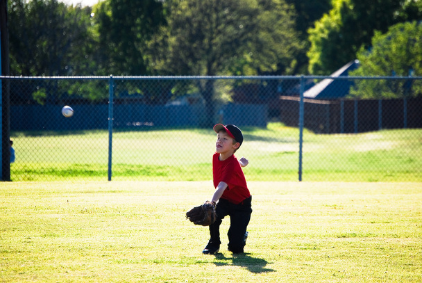 Baseball poika sukellus pallo
. - Valokuva, kuva