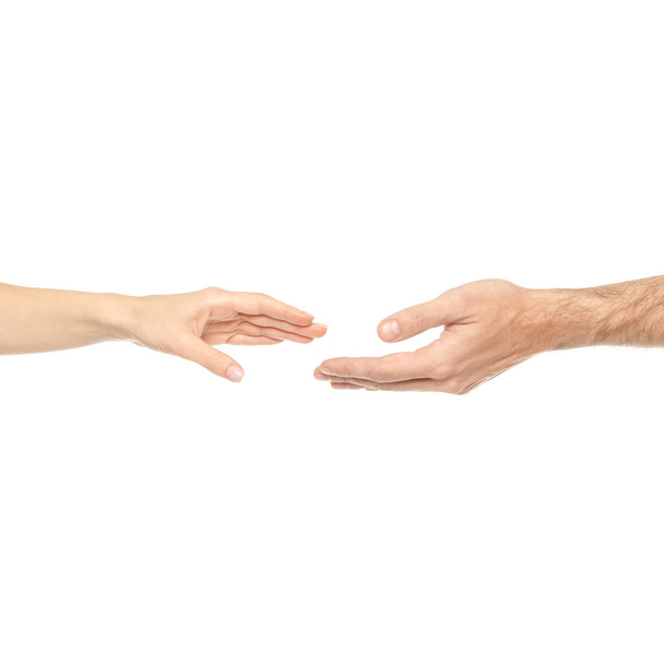 Couple hands held together male female hands - 写真・画像