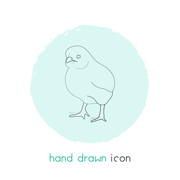 少し鶏アイコン ライン要素。ウェブ モバイル アプリのロゴ デザインのきれいな背景に分離された小さな鶏アイコン ライン イラスト. - 写真・画像