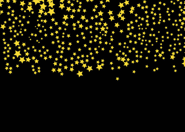 Gold Star Vector. Shine confetti pattern. Falling golden stars. Simple dark background. Eps10. - Vector, Image