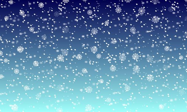 Falling snow background. Holiday landscape with snowfall. Vector illustration. Winter snowing sky. Eps 10. - Vector, Image