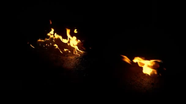Fire Burns Objects On Ground - Compositing Element - Footage, Video