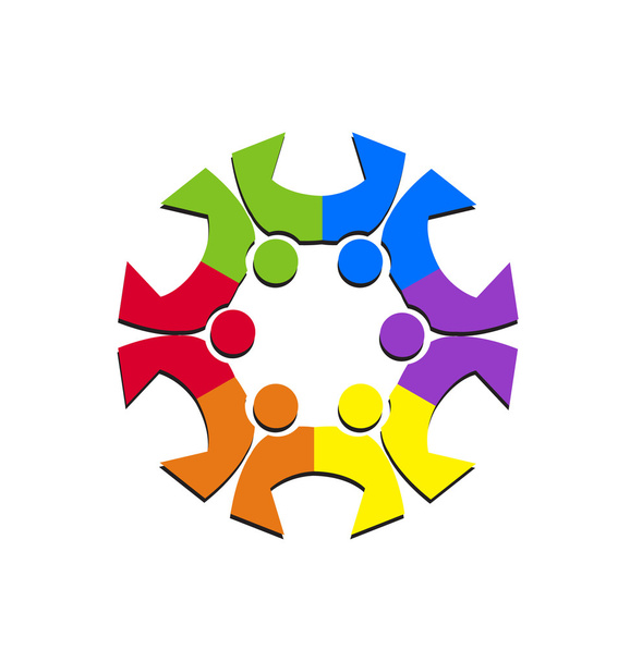 κοινωνική λογότυπο της ομάδας σε ωραία χρώματα - Διάνυσμα, εικόνα