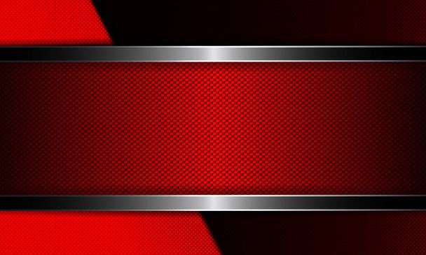 Geometric textural design in black and red with a grooved frame. - Vector, Image