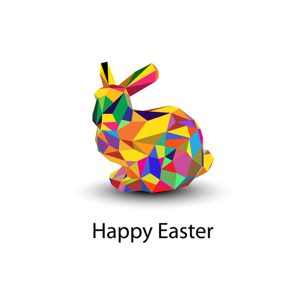 Happy Easter Origami Rabbit Bunny - Vector, Image