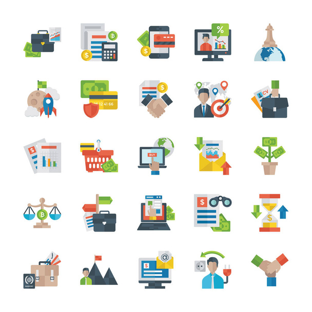 Business Flat Icons Pack  - Vektor, kép
