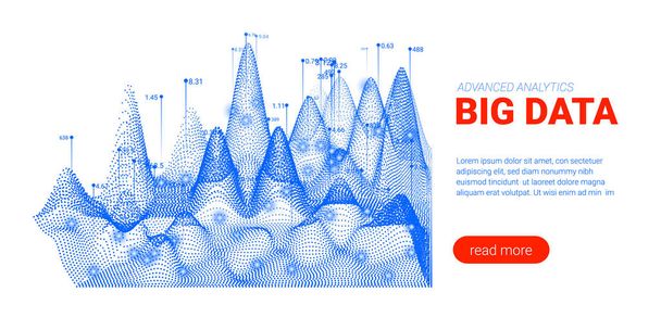 Visualisierung der Big-Data-Analyse. Zielseite. - Vektor, Bild