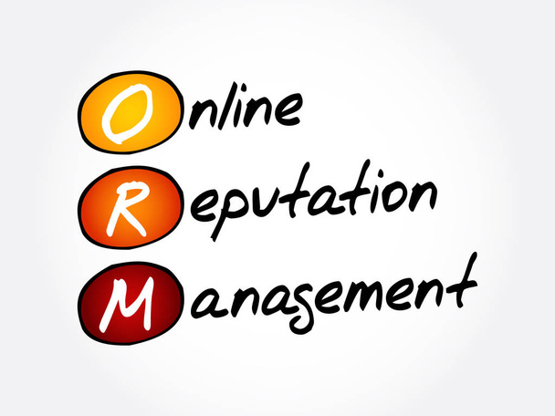 ORM - Online Reputation Management, acronimo di business concept background - Vettoriali, immagini