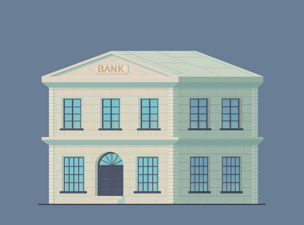 Classic bank building. Administrative financial state institution for the storage of money and other valuable property. - Vector, Image