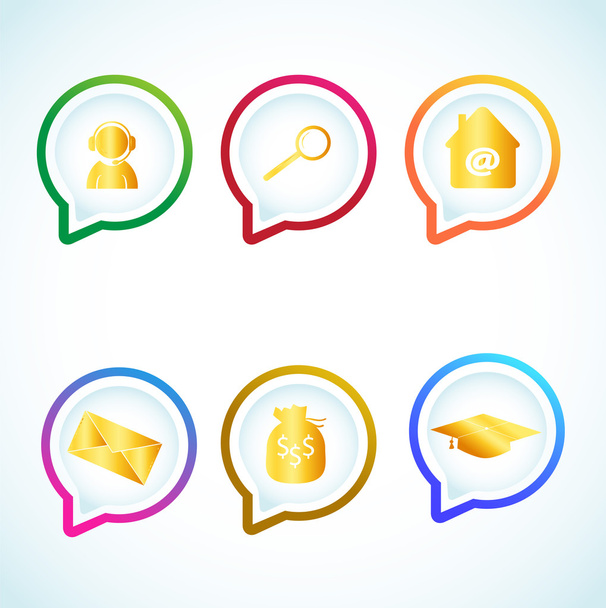 Gold icons set. Illustration vector. - Vector, afbeelding