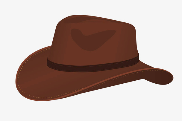 Cowboy hoed pictogram. Geïsoleerde vector-Object. Zijaanzicht. Symbool van het wilde westen - Vector, afbeelding