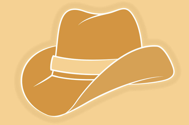 Cowboy Hat Icon. Vector Isolated Object. Side View. Symbol of Wild West - Vector, Image