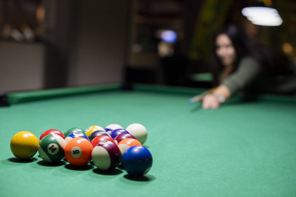 Billiard balls on the table ready for game  - Photo, Image