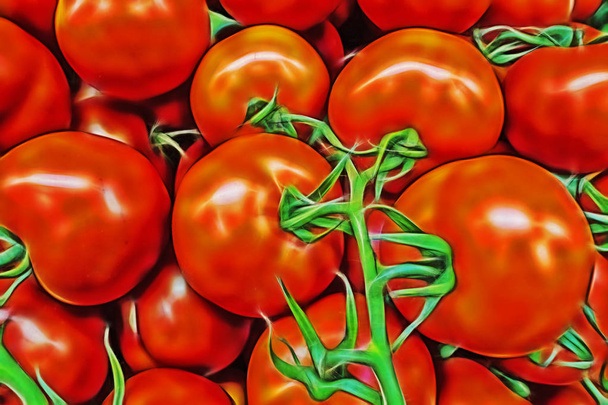 close up tomatoes in greengrocer - Photo, Image