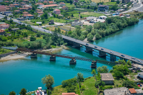 Panoramatický pohled z pevnosti Rosafa, Albánie, Shkoder - Fotografie, Obrázek
