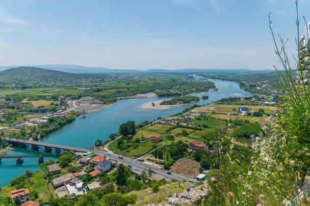 Rosafa, Arnavutluk, Shkoder Kalesi'nin panoramik görünümü - Fotoğraf, Görsel