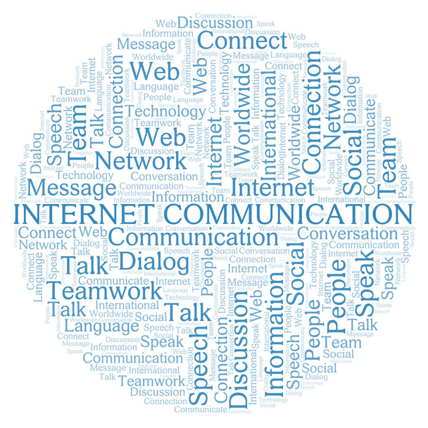 Internetová komunikace slovo mrak. Wordcloud s pouze text. - Fotografie, Obrázek