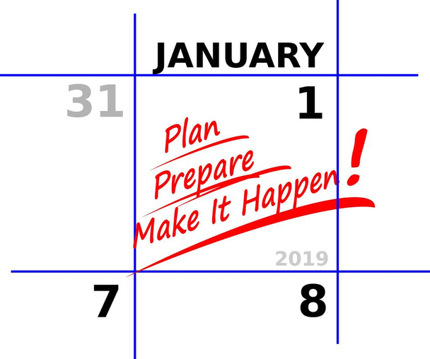 pour 2019 nouvelles années résolutions pour réussir il doit y avoir une icône de calendrier de planification
 - Photo, image