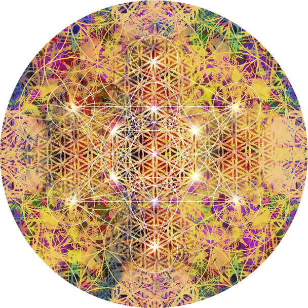 abstraktes Mandala mit Blume des Lebens  - Foto, Bild