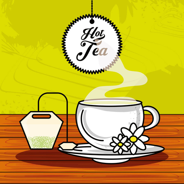 tasse avec thé camomille chaude
 - Vecteur, image