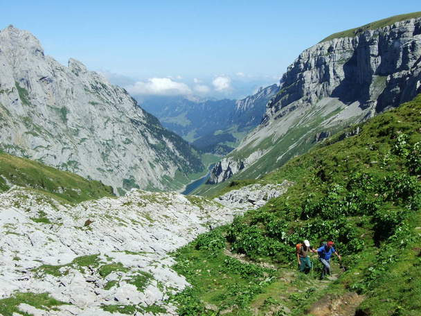 Krajobrazu i środowiska Alpstein pasmo górskie - kanton Appenzell Innerrhoden, Szwajcaria - Zdjęcie, obraz
