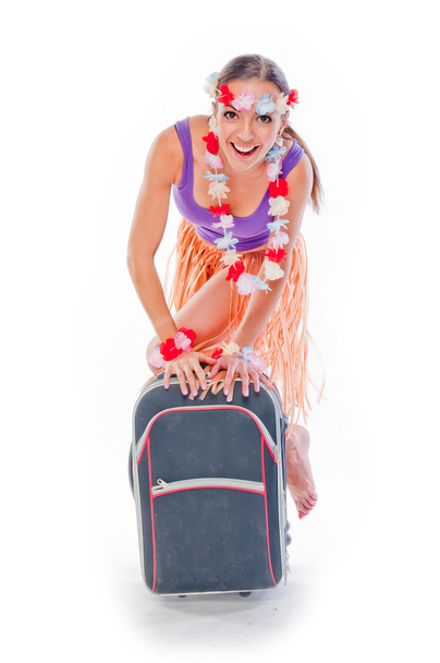 Hawaiian woman in a dress - Фото, изображение