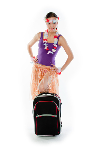 Hawaiian woman in a dress - Фото, изображение