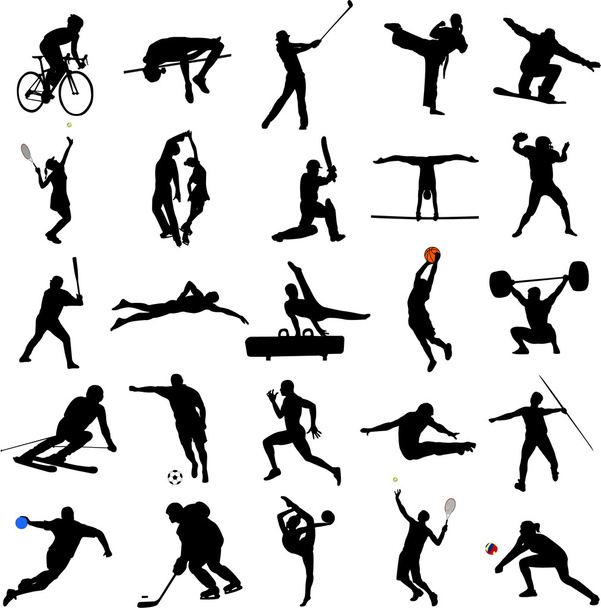 Sport silhouettes - Vector, Image