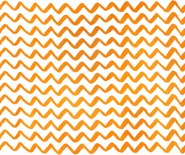 Akvarel oranžové ručně malované pruhy vzor, chevron. - Fotografie, Obrázek