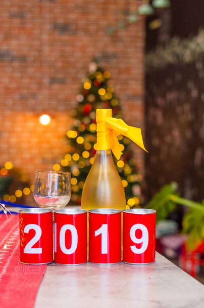 New Year 2019 decoration in interior - Foto, afbeelding