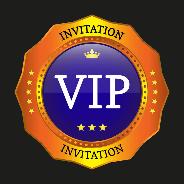 vip label on black background, vector illustration - Vector, afbeelding