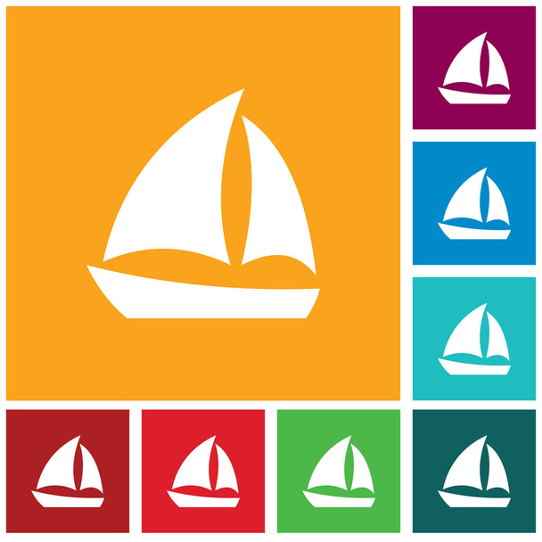 Sailboat icon simple flat style vector sign - Vector, Image