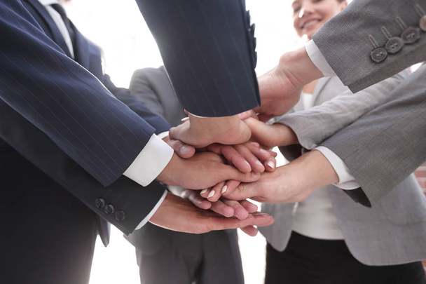 business people folding their hands together. - Fotografie, Obrázek