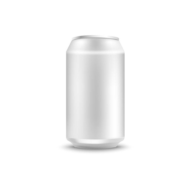 Blank aluminum can mockup for soda or beer in realistic 3d style. - ベクター画像