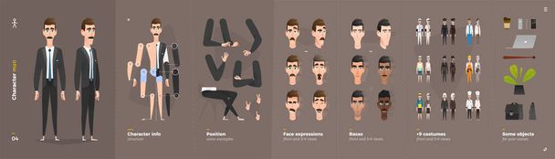 Cartoon Character Animation Set For Your Motion Design.  - Vector, Image