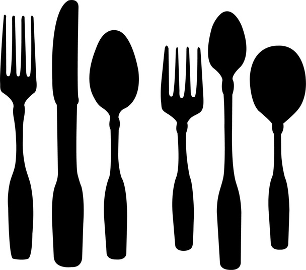 Spoon knife and fork - Vector, Image