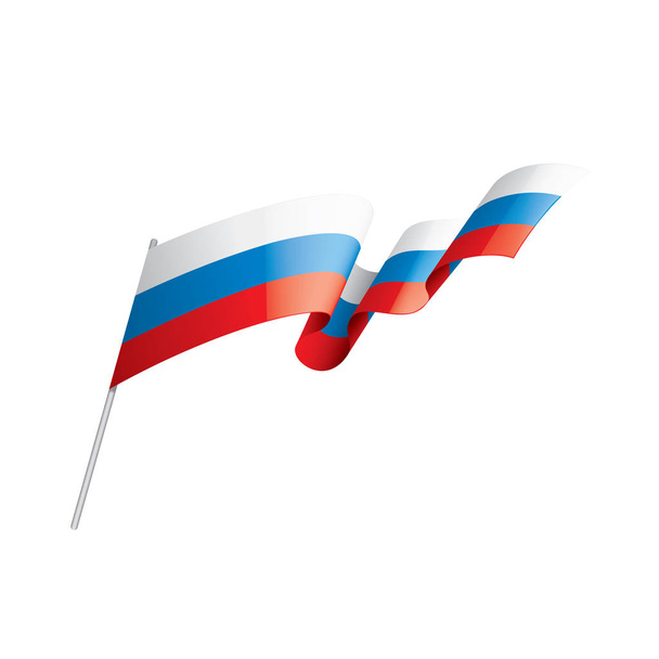 Oroszország zászló, vektor illusztráció fehér alapon. - Vektor, kép